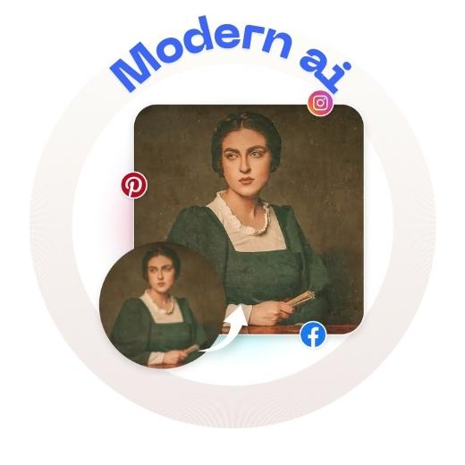 Collage of different photos enhanced with AI upscaling